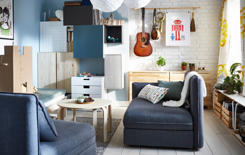 Uno de esos salones que luego nunca quedan igual en casa. Foto: Ikea